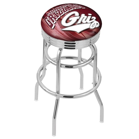 Holland Bar Stool Co 25" Chrome 2-Ring Montana Swivel Bar Stool, Accent Ring L7C3C25MontUn-D2